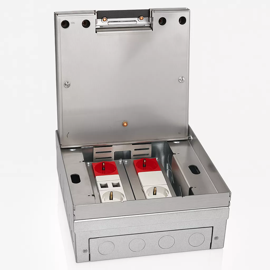 Напольный лючок на 16 модулей (8 розеток 45x45) IP54 System Power SP01-0116