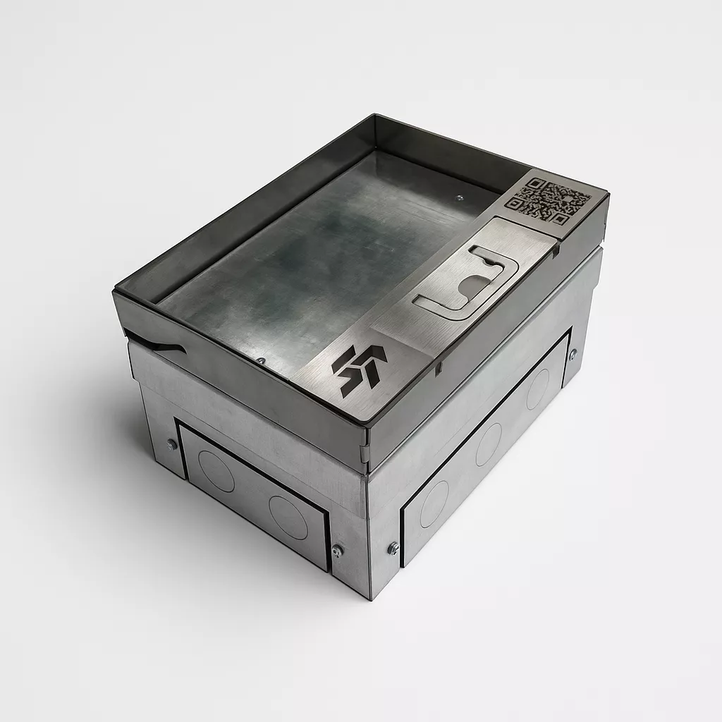 Напольный лючок-невидимка на 4 модуля (2 розетки 45x45) IP54 SP01-0204 System Power