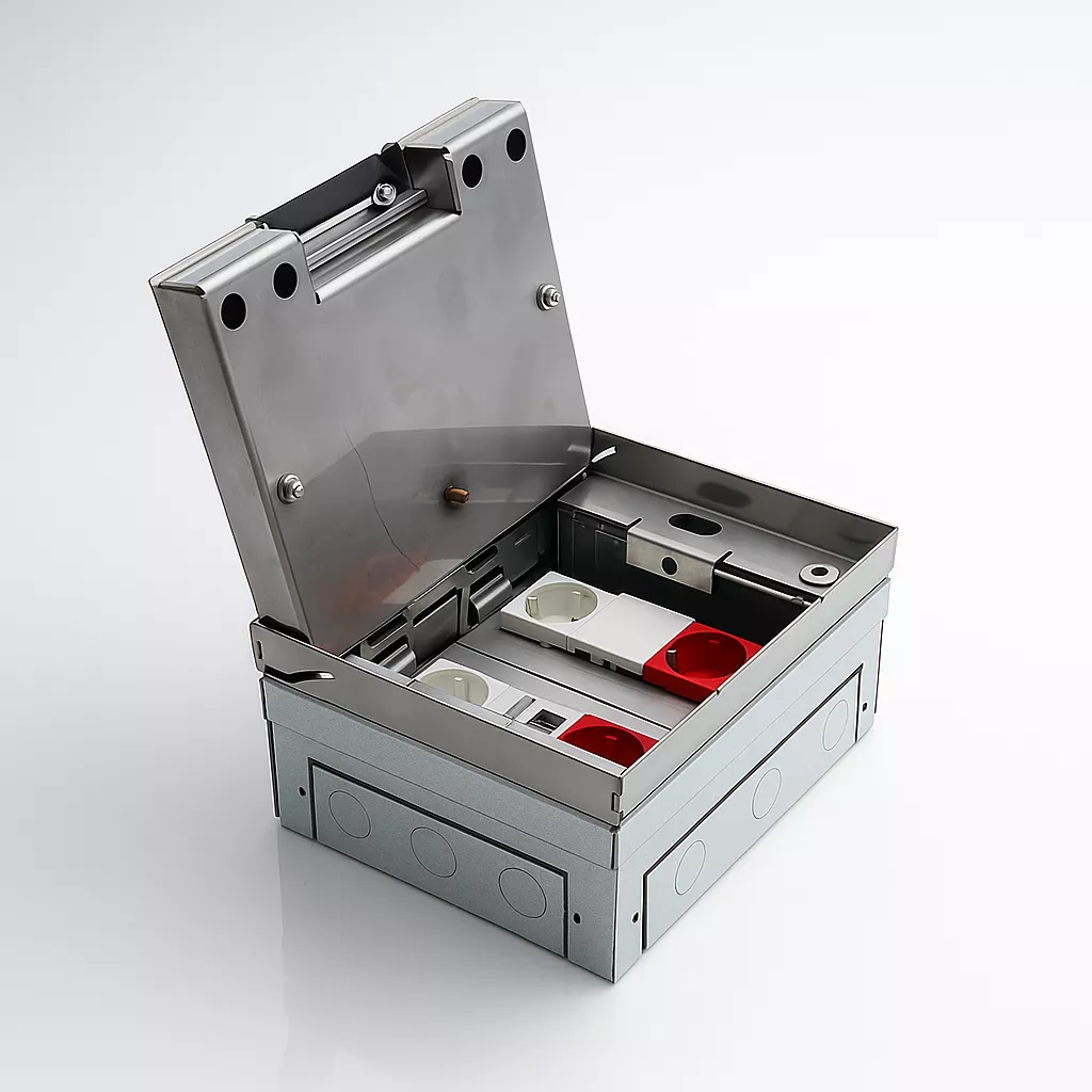 Напольный лючок-невидимка на 12 модулей (6 розеток 45x45) IP54 System Power SP01-0212