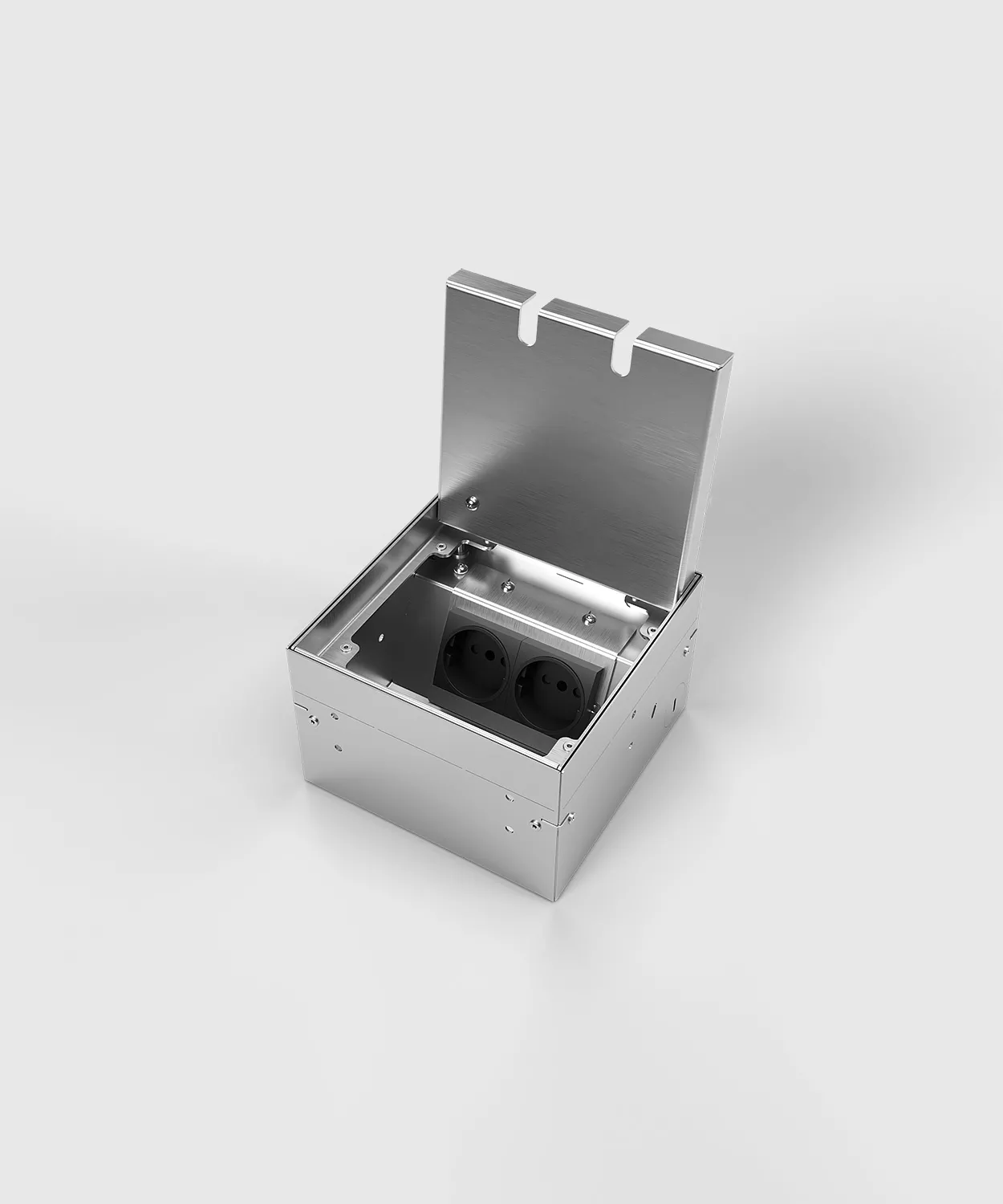 Лючок-невидимка в пол на 4 модуля (2 розетки 45x45) IP54 SP01-0404 System Power