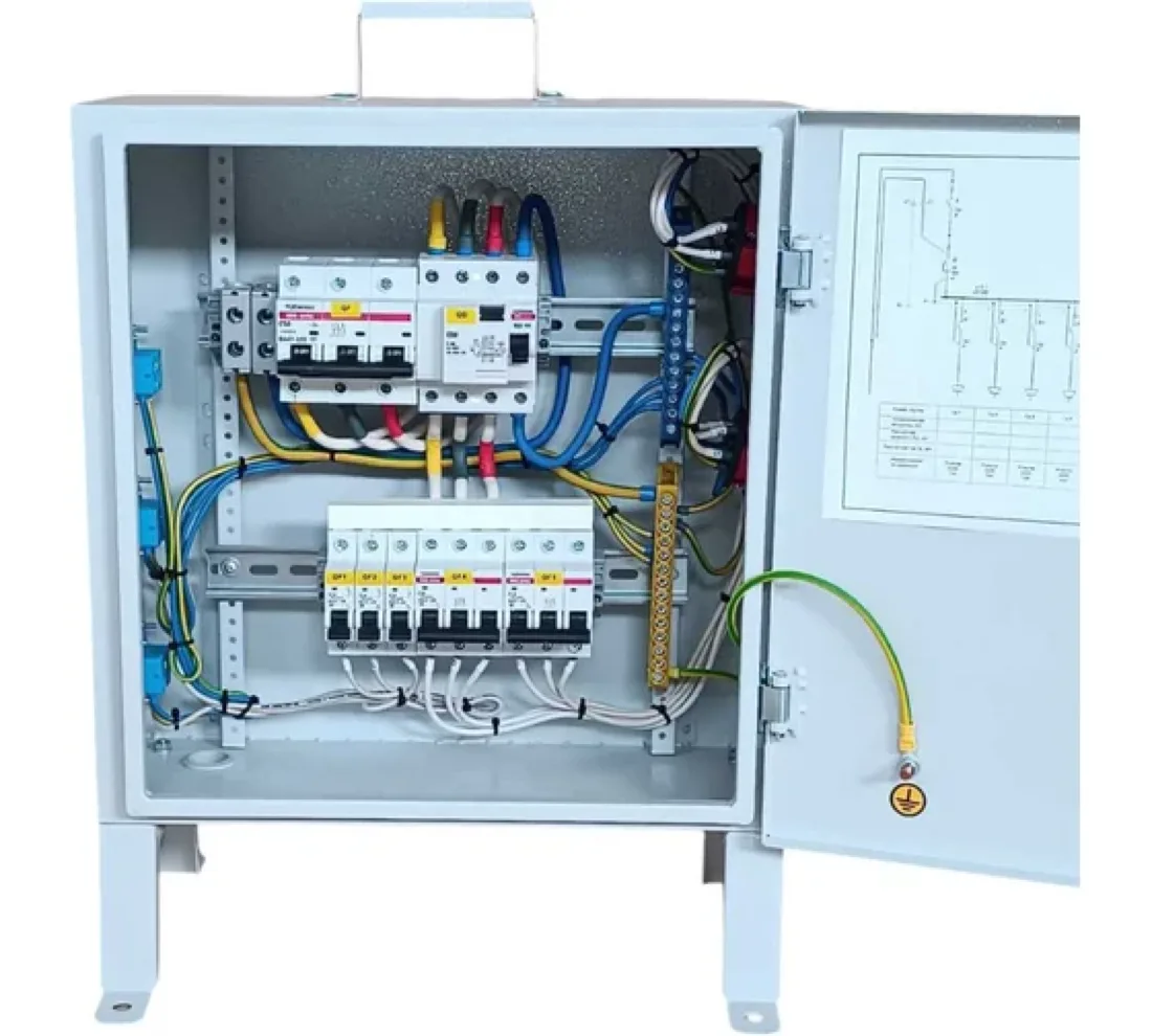 施工配电装置 РУСП 100А 6х1P+N+PE 16А, 3х3P+N+PE 32А IP44